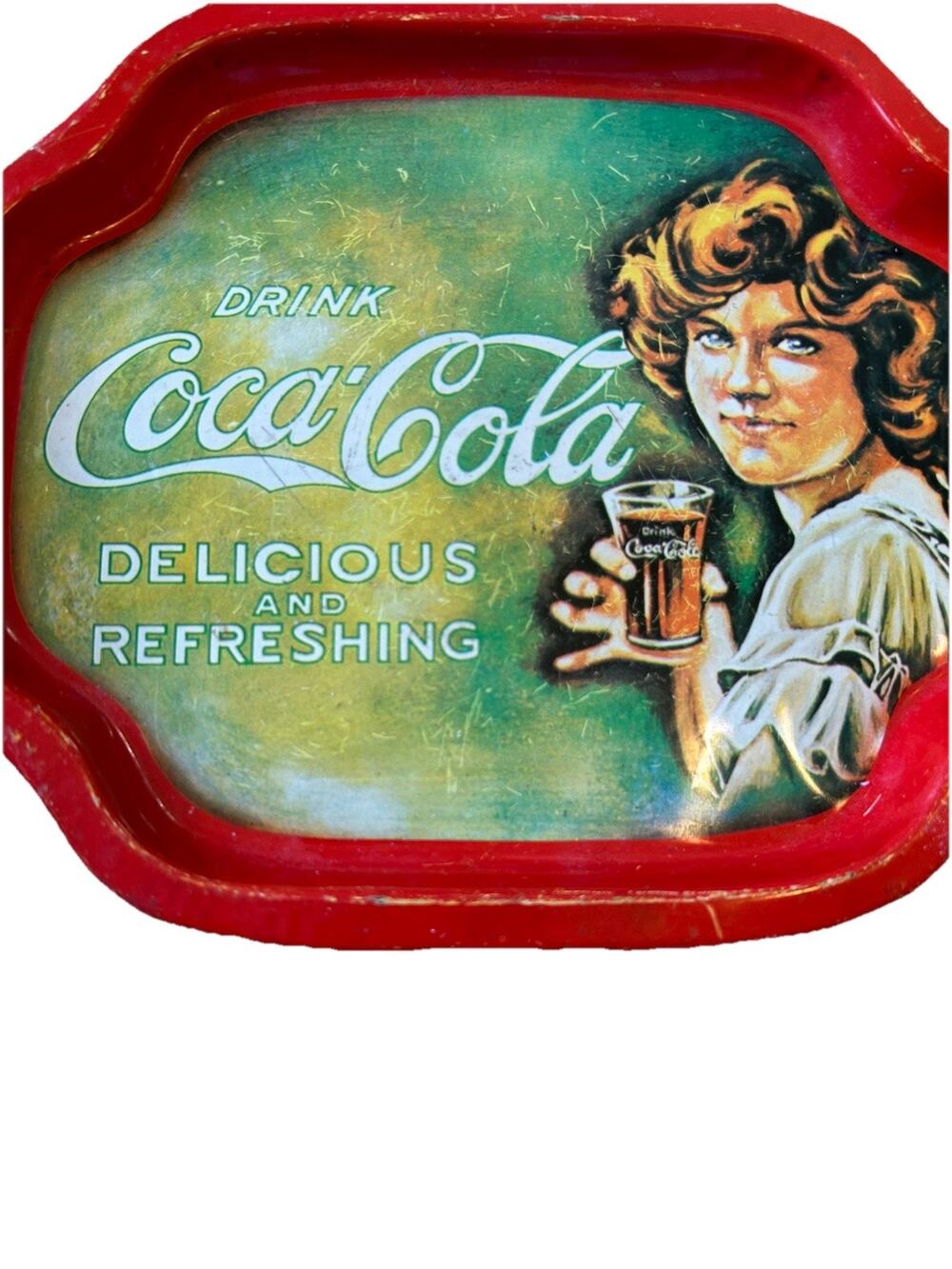 VINTAGE COCA COLA Tin TRAY Metal Decor Memorabilia Retro Coke Soda Marketing Ad